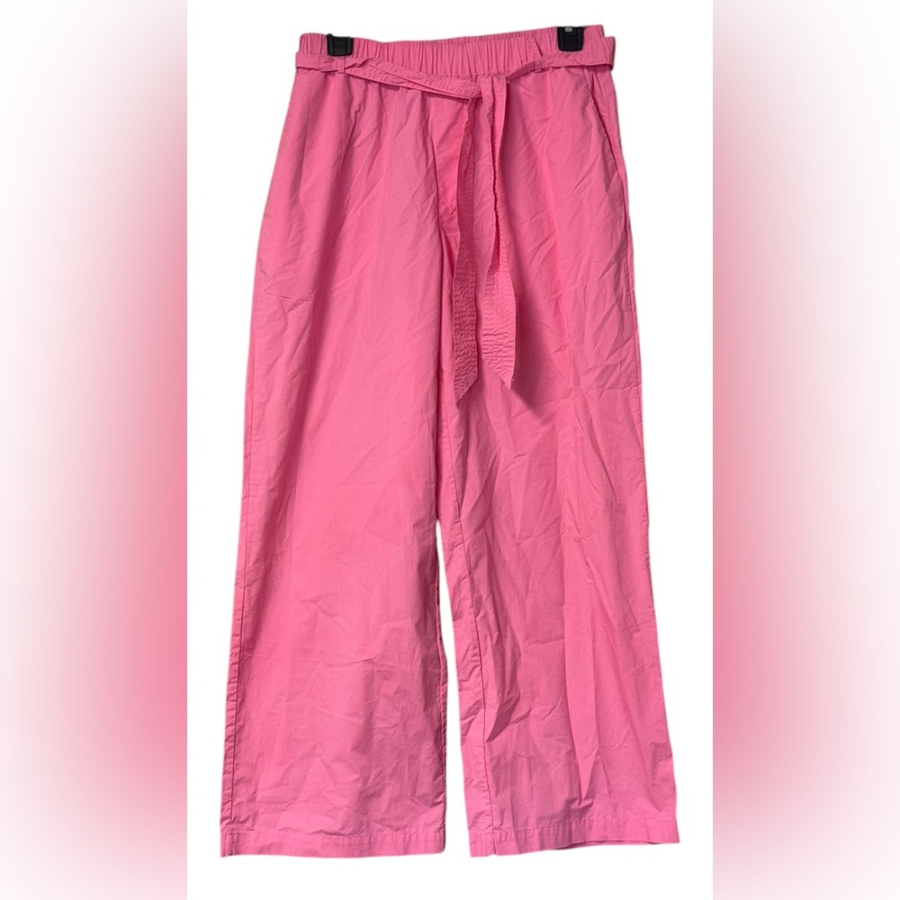 Like new! Sundays Womens Drawstring Waist High Rise Wide Leg Pants Cotton Small